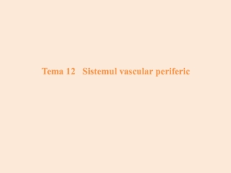 Sistemul vascular periferic