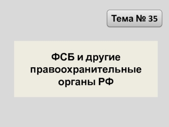 ФСБ и другие правоохранительные органы РФ