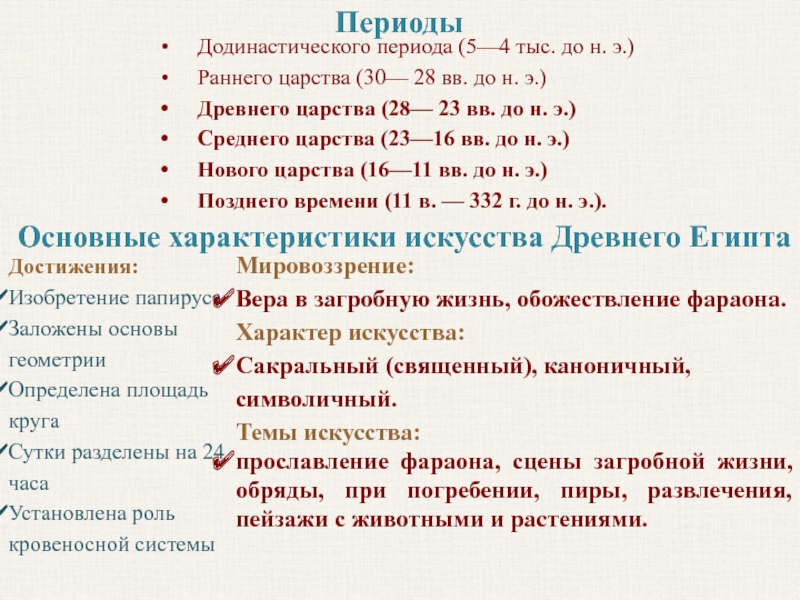 Доклад по теме Египет. Новое царство. Общие черты периода