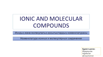 Ionic and molecular compounds