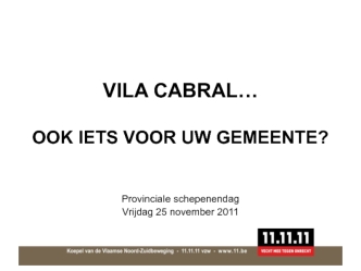 Vila Cabral is een lokaal Noord-Zuidproject