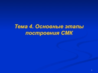 Основные этапы построения СМК