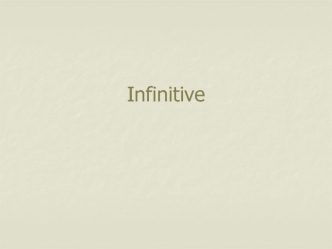 Infinitive