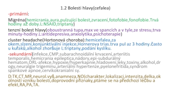 Bolesti hlavy (cefalea)