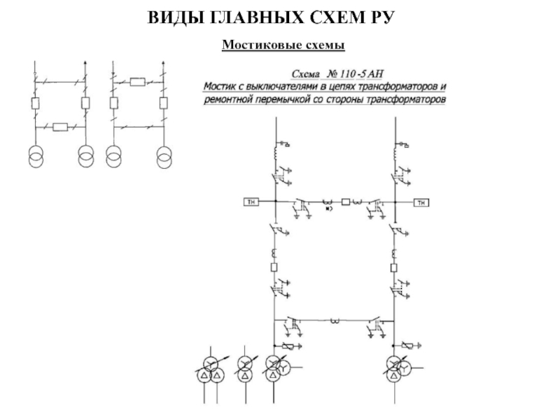 Схема подстанции мостик