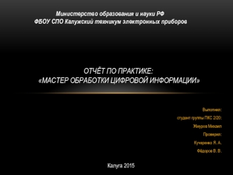 Мастер обработки цифровой информации