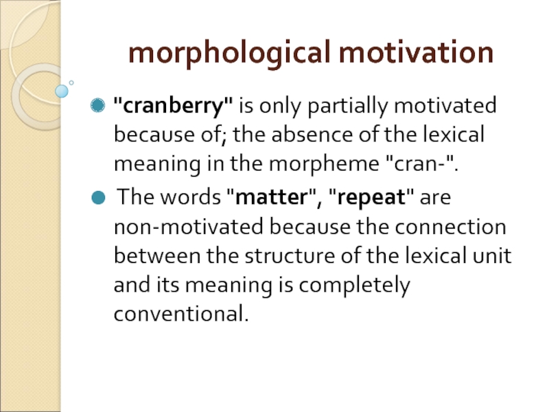 morphological motivation 