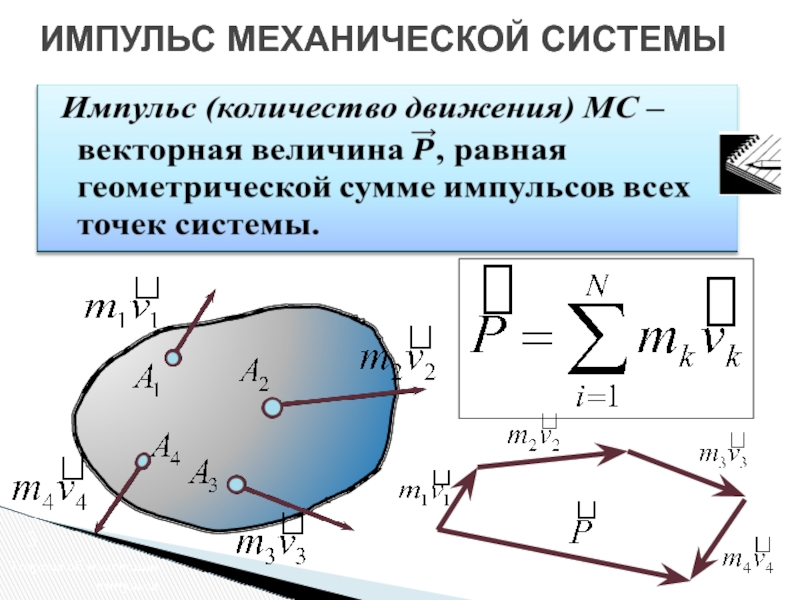 Уравнение изменения импульса механической системы. Механическая система. Что представляет собой данная механическая система?.