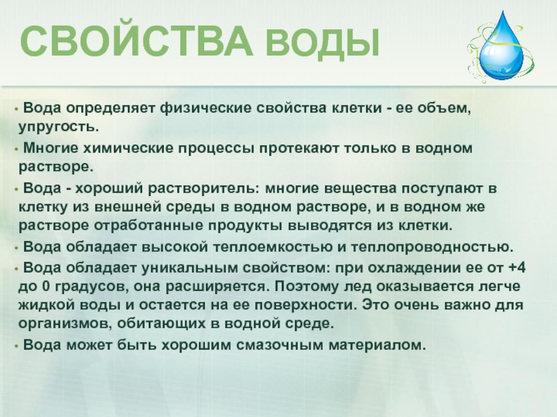 Узнавать воду. Свойства воды в клетке. Физические свойства воды в клетке. Физико-химические свойства воды биология. Физические свойства и функции воды в клетке.