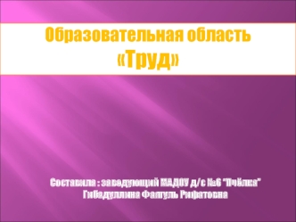 Развитие трудовой деятельности в детском саду