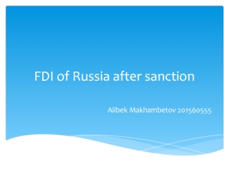 FDI of Russia after sanction
