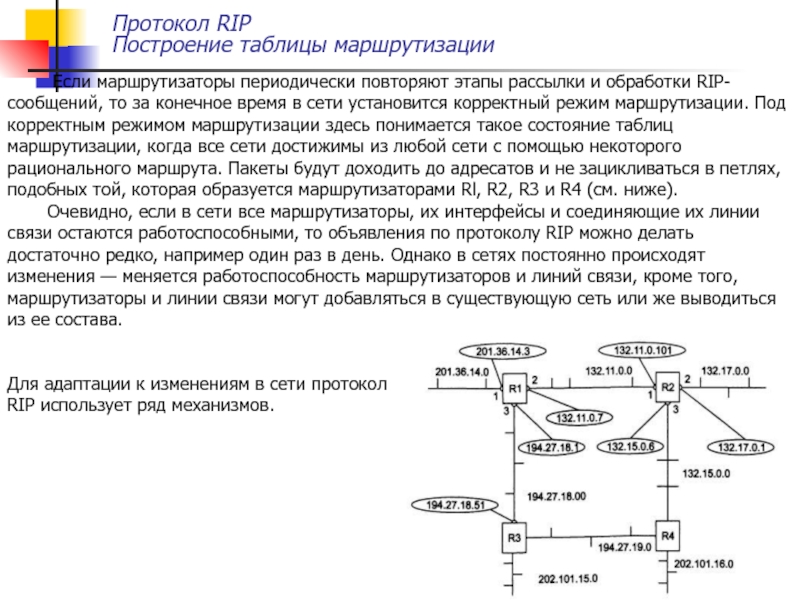 Опишите схему работы протокола rip