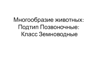 Подтип позвоночные, класс земноводные