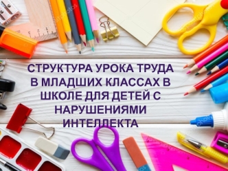 Структура урока труда в младших классах в школе для детей с нарушениями интеллекта