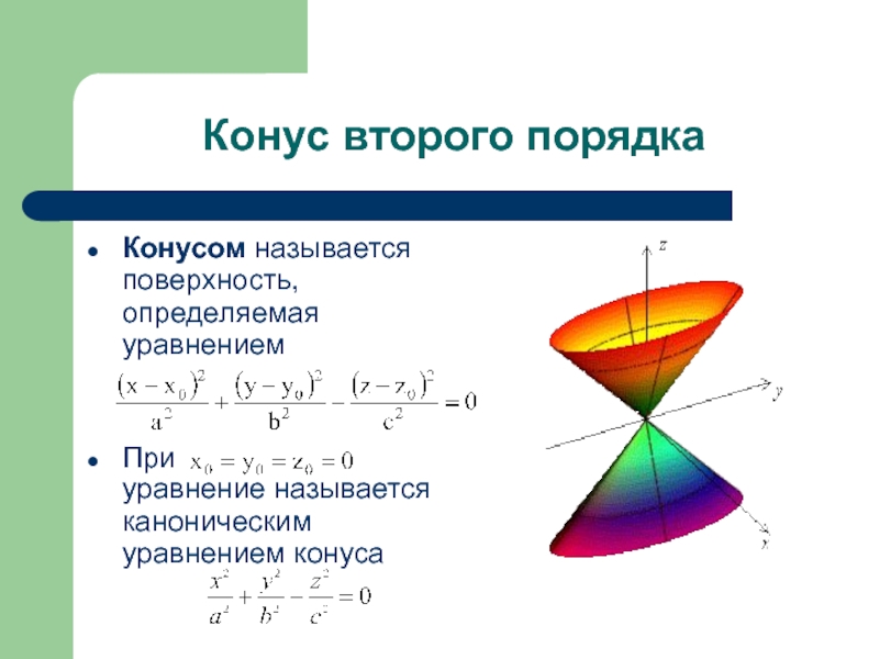 Поверхности второго. Каноническое уравнение конуса. Поверхности второго порядка и их канонические уравнения. Поверхности второго порядка в жизни. Конус 2-го порядка в цилиндрических координатах.