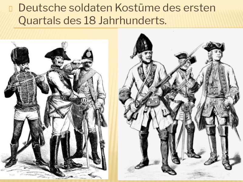 Deutsche soldaten Kostüme des ersten Quartals des 18 Jahrhunderts.