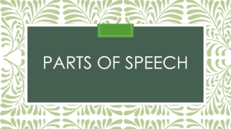 Parts of speech