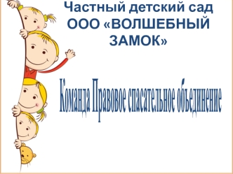 Проект. Частный детский сад ООО Волшебный замок