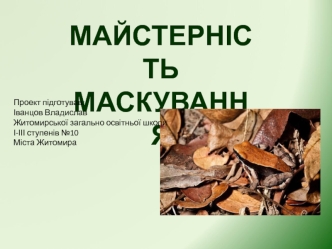 Майстерність маскування