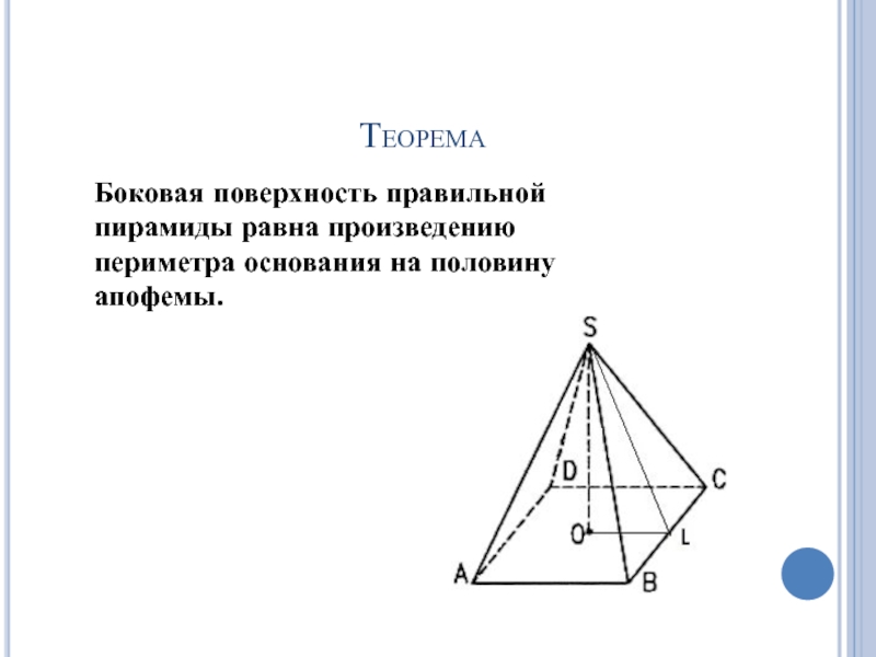 Площадь боковой поверхности равна произведению на апофему. Боковая поверхность пирамиды равна. Периметр основания правильной пирамиды. Боковая поверхность правильной пирамиды. Периметр правильной пирамиды.