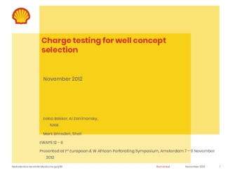 Charge testing for well concept selection