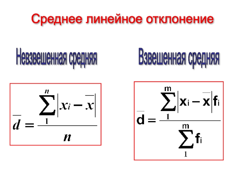 Размах вариации среднее линейное отклонение