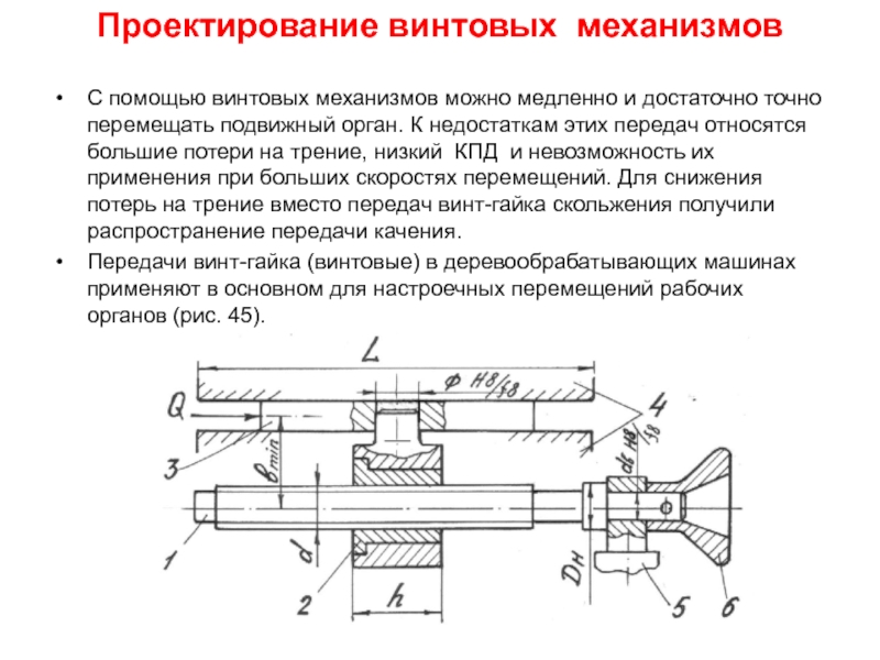 Кинематическая схема винта