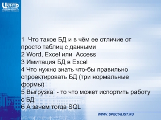 Что такое БД и в чём ее отличие от просто таблиц с данными