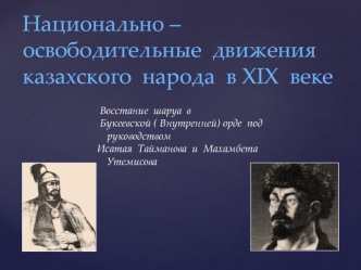 Национально-освободительные движения казахского народа в XIX веке