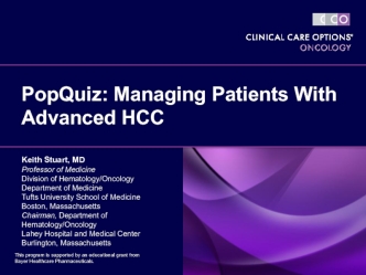 PopQuiz: Managing Patients With Advanced HCC