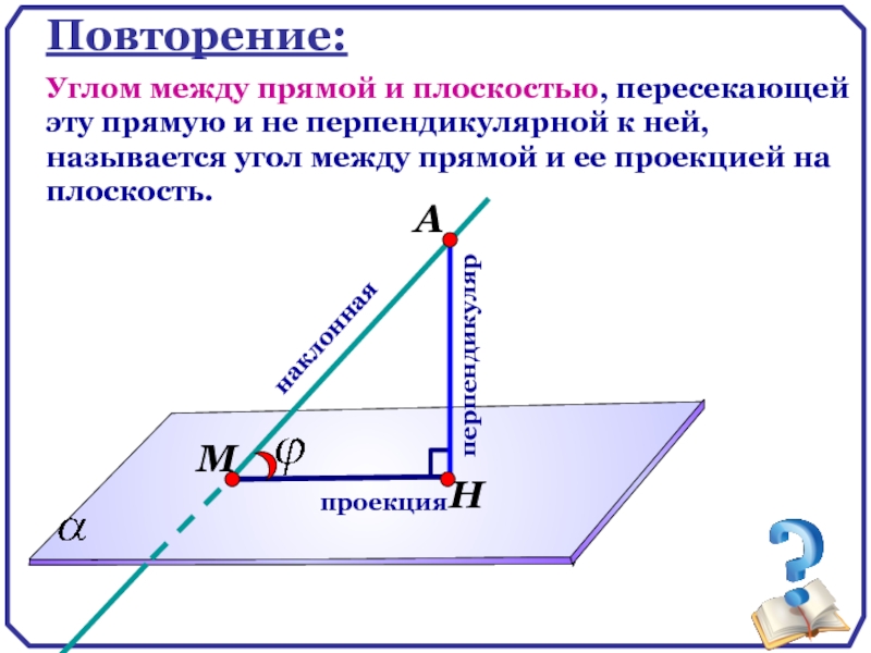 Объясните какой отрезок называется наклонной перпендикуляром проекцией наклонной выполните рисунок