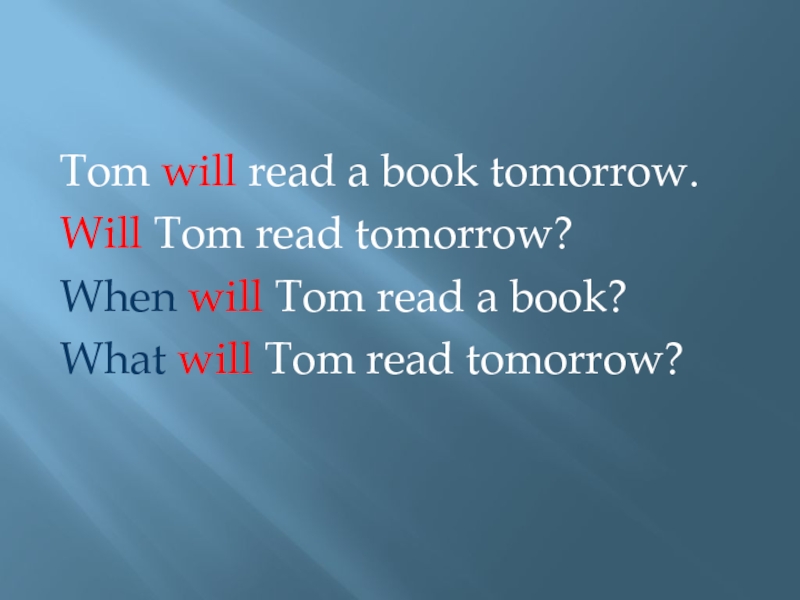 When will tomorrow. The will tomorrow book.