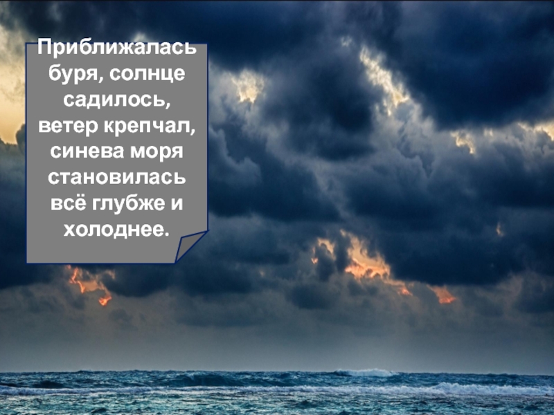 Солнце садилось ветер все крепчал закат разгорался пурпуром схема