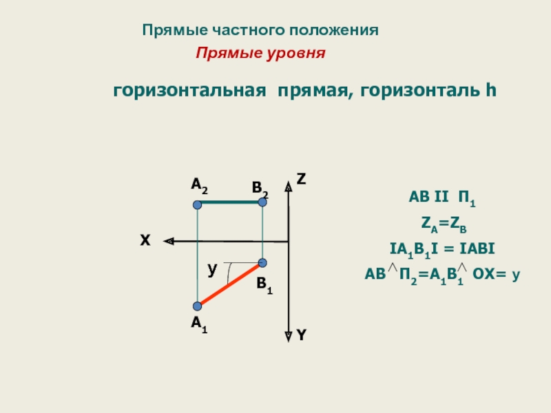 Прямая горизонтального положения