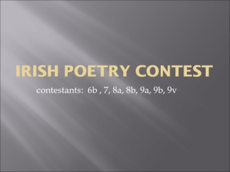 Irish Poetry Contest