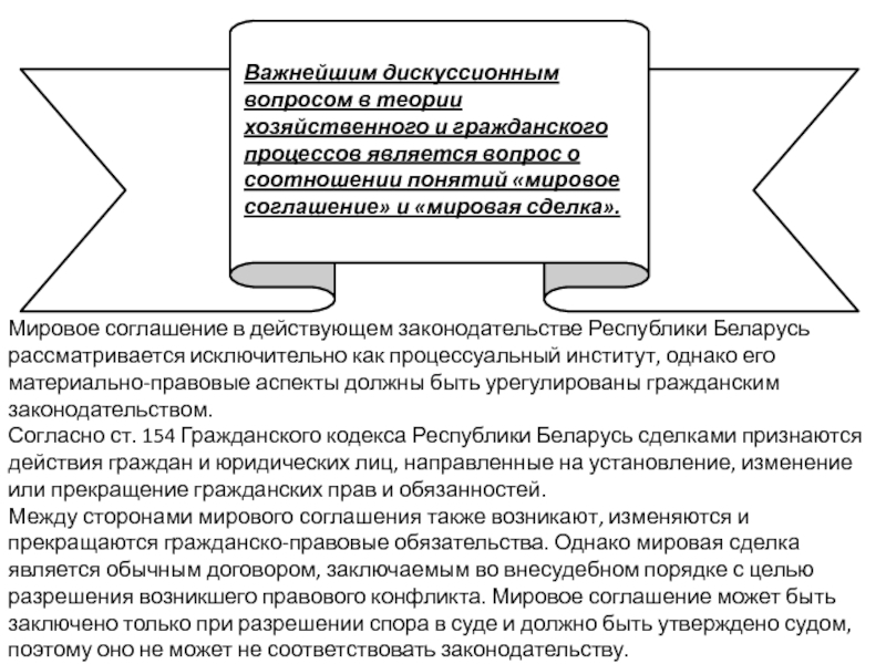 Правовая природа мирового соглашения