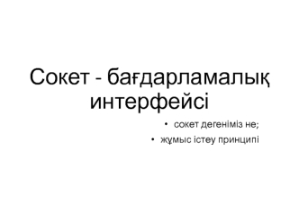 Сокет - бағдарламалық интерфейсі