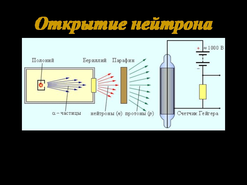 Открытие нейтрона кто. Открытие нейтрона. Нейтрон схема. Чедвик открытие нейтрона.
