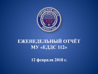 Еженедельный отчет МУ ЕДДС 112