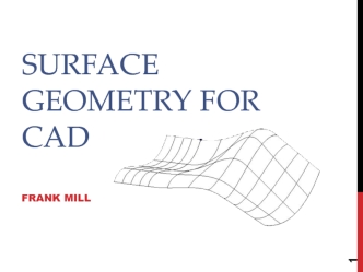 Surface geometry for CAD