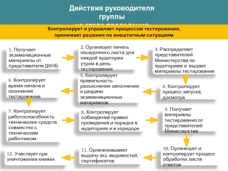 Действия руководителя. Этапы проведения тестирования. Действия руководителя процесса. Ежедневные действия руководителя. Отличие штатной ситуации от внештатной.