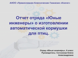 Отчет отряда Юные инженеры об изготовлении автоматической кормушки для птиц