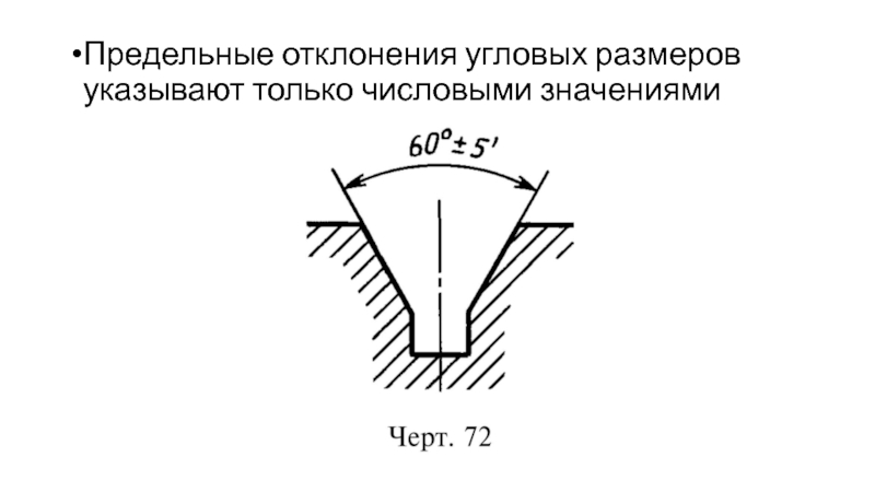 Допуск угла на чертеже