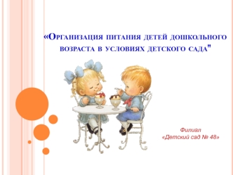 Организация питания детей дошкольного возраста в условиях детского сада