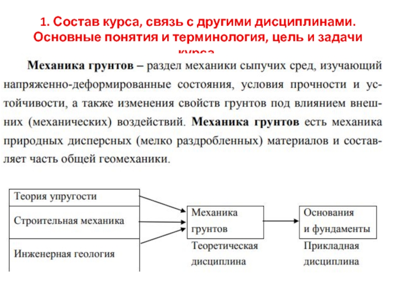 Курсе связь. Связь статистики с другими дисциплинами. Состав курса. Цели и задачи курса, обзор курса, текстовый реда.