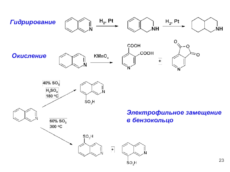 Реакция гидрирования бензола. Изохинолин Электрофильное замещение. Изохинолин окисление. Гидрирование хинолина. Гидрирование нафталина.