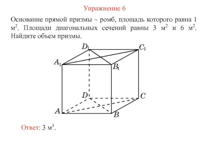 Рисунок прямой призмы основание ромб