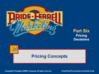 Pricing decisions. Pricing concepts. (Chapter 20)