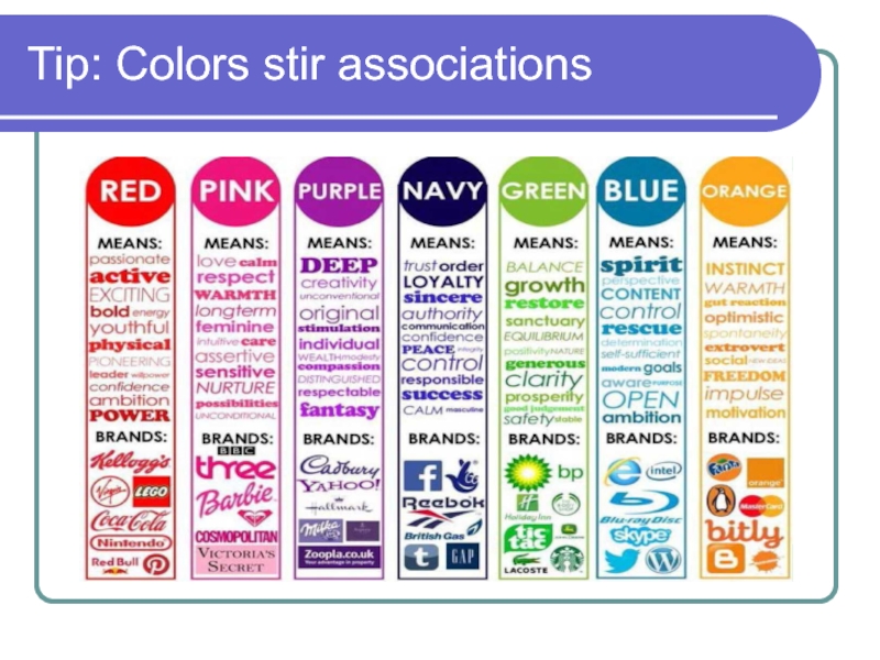 Tip: Colors stir associations