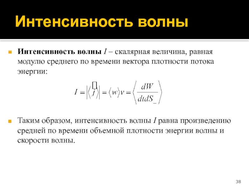 Интенсивность волны